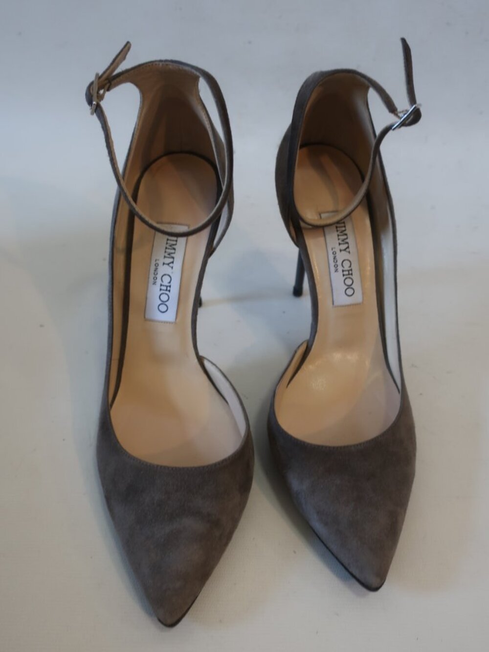 Women Jimmy Choo Gray Suede High Heel Pumps 38 1/2 EU/US 8.5 - Picture 2 of 9